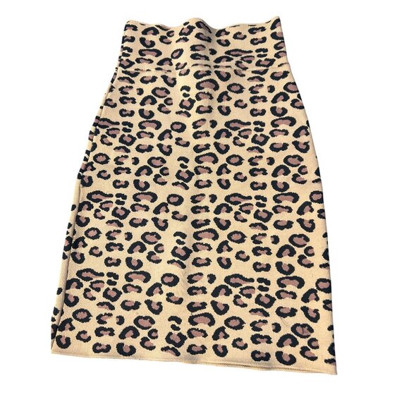 BCBGMAXAZRIA Leopard Print Pencil Mini Skirt Bodycon Pull On Size XS BCBG - Picture 4 of 5